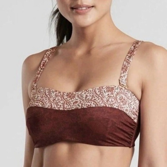 NWT athleta aqualux batik bandeau bikini top - Picture 1 of 10